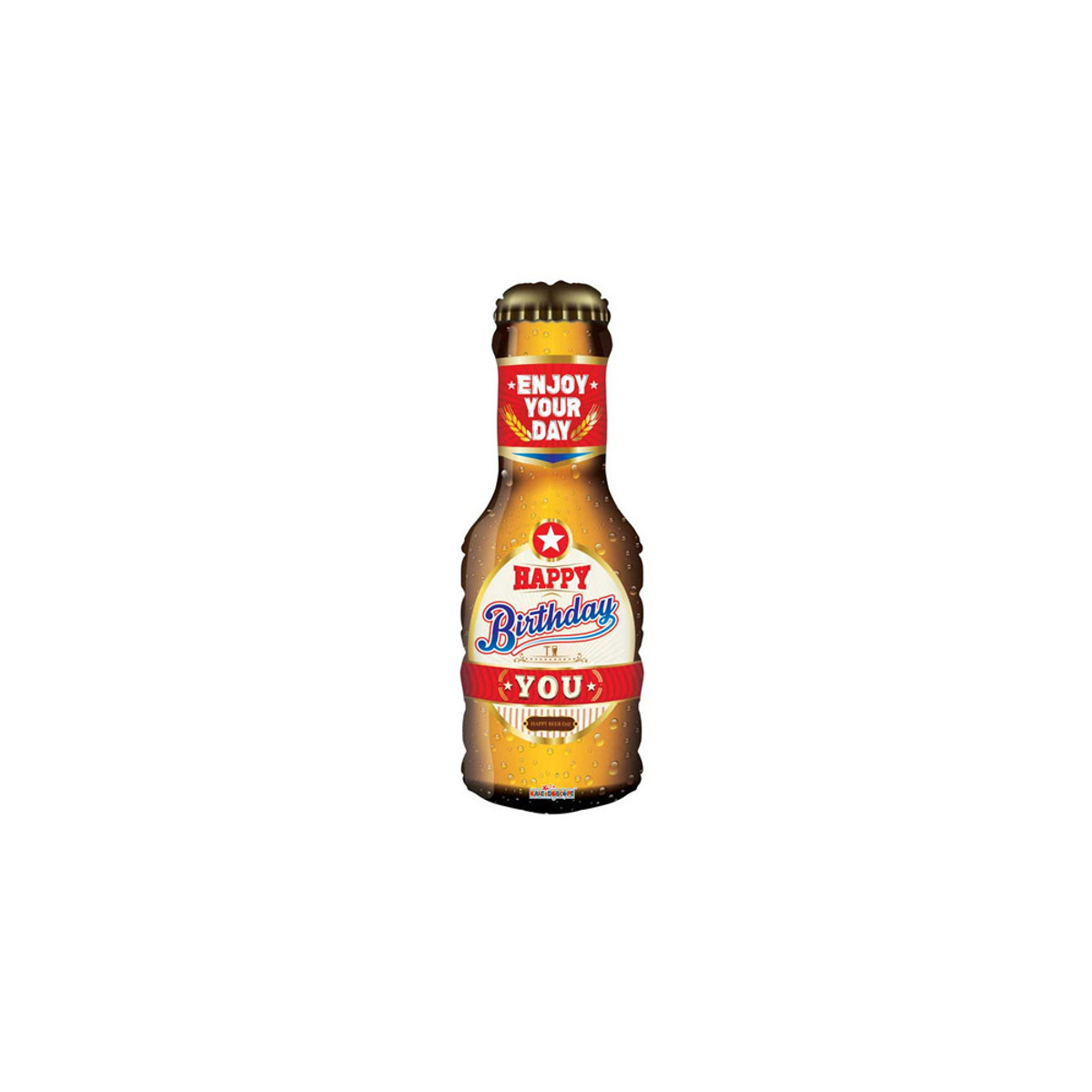 Happy Birthday Beer Supershape Foil Balloon - Inflated