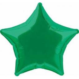 Green Star Foil Balloon - Inflated