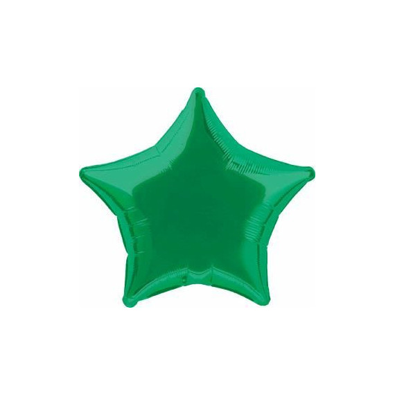 Green Star Foil Balloon - Inflated Green Star Foil Balloon - Inflated