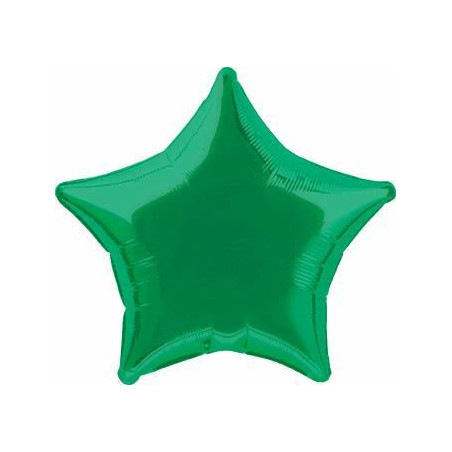 Green Star Foil Balloon - Inflated