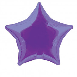Purple Star Foil Balloon - Inflated