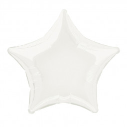 White Star Foil Balloon - Inflated