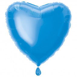 Dark Blue Heart Foil Balloon - Inflated