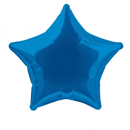 Dark Blue Star Foil Balloon - Inflated