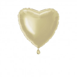 White Gold Heart Foil Balloon - Inflated
