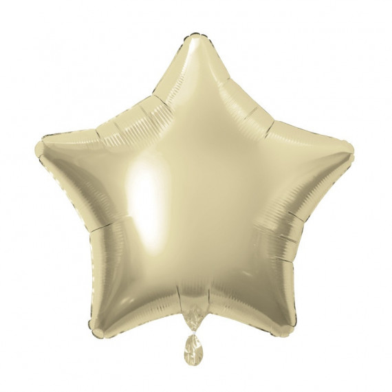 White Gold Star Foil Balloon - Inflated White Gold Star Foil Balloon - Inflated