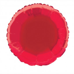 Red Round Foil Balloon - Inflated