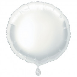 White Round Foil Balloon - Inflated