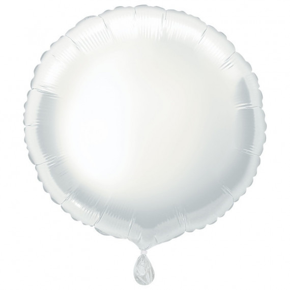 White Round Foil Balloon - Inflated White Round Foil Balloon - Inflated