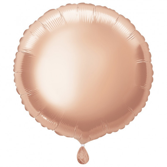 Rose Gold Round Foil Balloon - Inflated Rose Gold Round Foil Balloon - Inflated