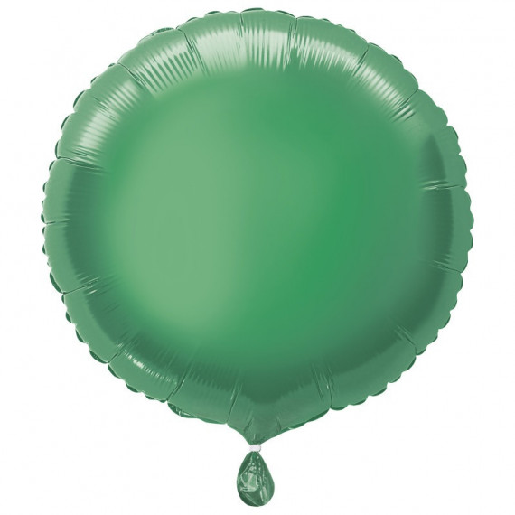 Green Round Foil Balloon - Inflated Green Round Foil Balloon - Inflated