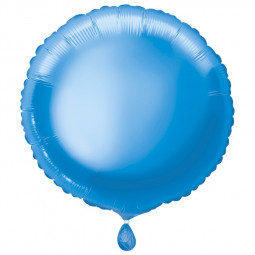 Dark Blue Round Foil Balloon - Inflated