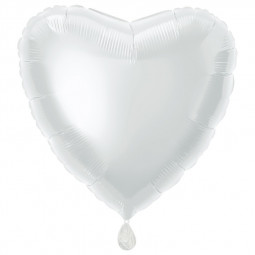 White Heart Foil Balloon - Inflated