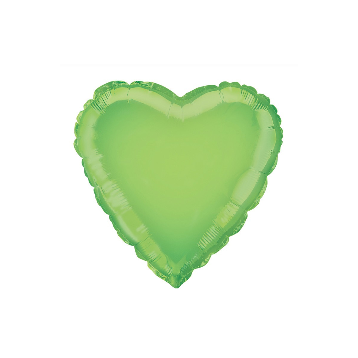 Lime Green Heart Foil Balloon - Inflated Lime Green Heart Foil Balloon - Inflated