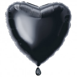 Black Heart Foil Balloon - Inflated