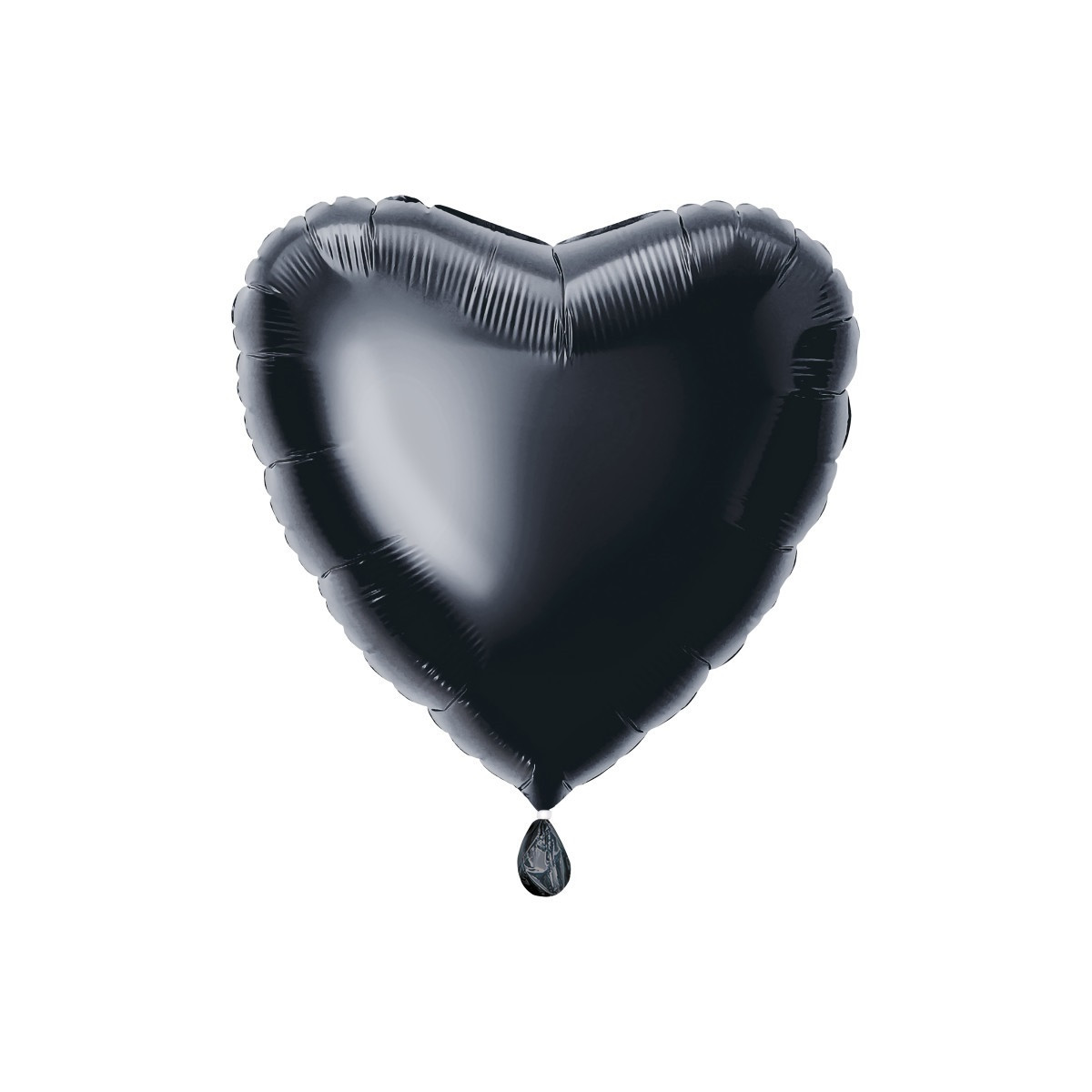 Black Heart Foil Balloon - Inflated Black Heart Foil Balloon - Inflated
