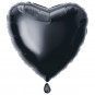 Black Heart Foil Balloon - Inflated Black Heart Foil Balloon - Inflated