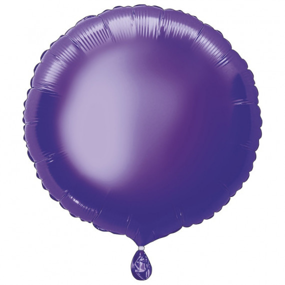 Purple Round Foil Balloon - Inflated Purple Round Foil Balloon - Inflated