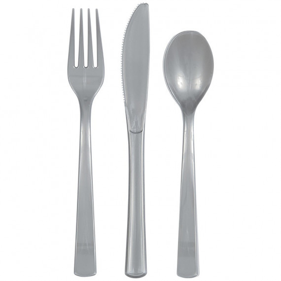 Silver Plastic Cutlery Silver Plastic Cutlery