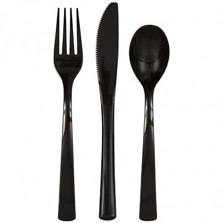 Black Plastic Cutlery