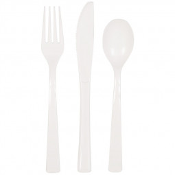 White Plastic Cutlery