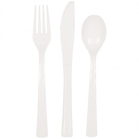 White Plastic Cutlery
