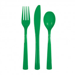 Dark Green Plastic Cutlery