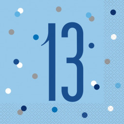Blue Glitz 13th Napkins