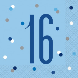 Blue Glitz 16th Napkins