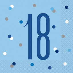 Blue Glitz 18th Napkins