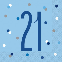 Blue Glitz 21st Napkins