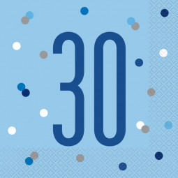 Blue Glitz 30th Napkins