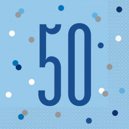 Blue Glitz 50th Napkins