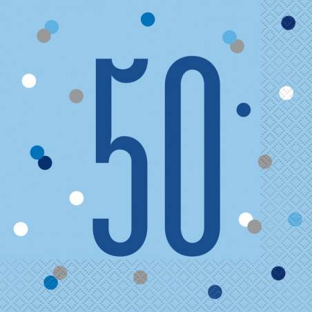Blue Glitz 50th Napkins