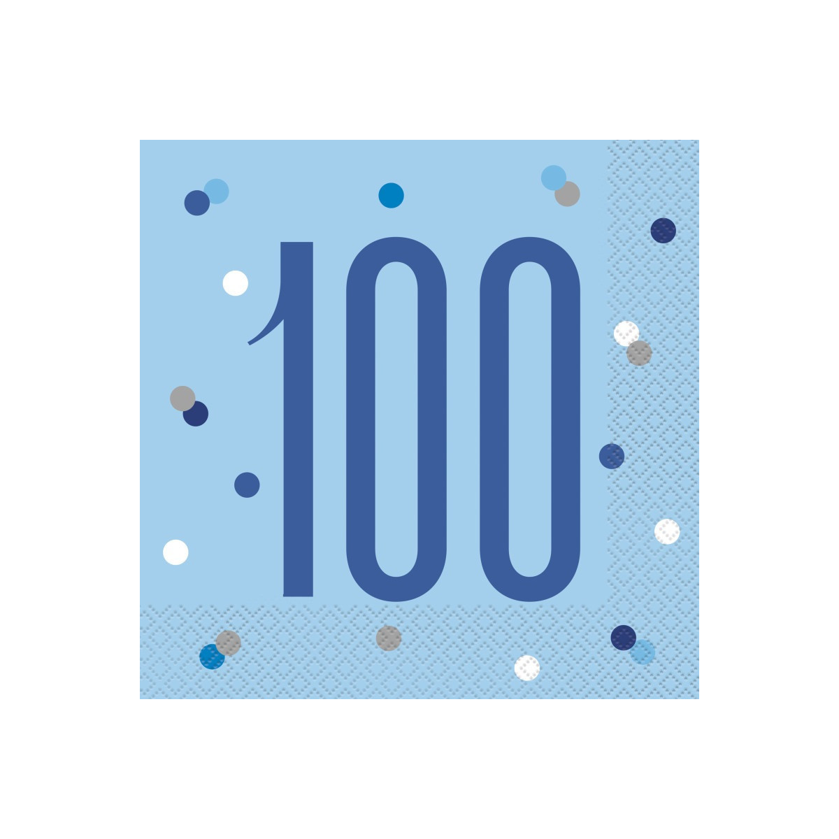 Blue Glitz 100th Napkins