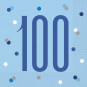 Blue Glitz 100th Napkins