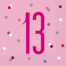 Pink Glitz 13th Napkins