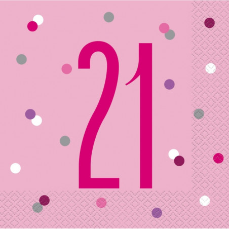 Pink Glitz 21st Napkins