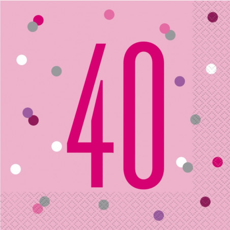 Pink Glitz 40th Napkins
