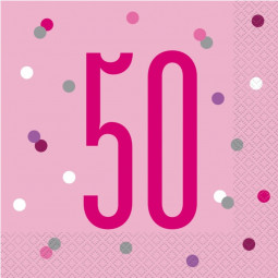 Pink Glitz 50th Napkins