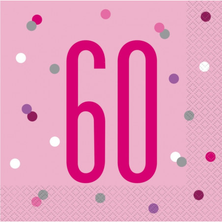 Pink Glitz 60th Napkins