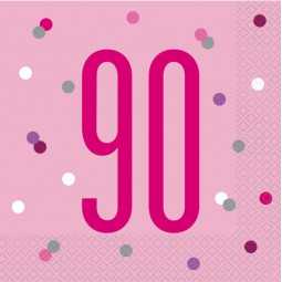 Pink Glitz 90th Napkins