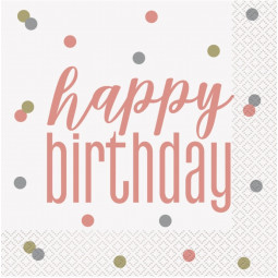 Rose Gold Glitz Happy Birthday Napkins