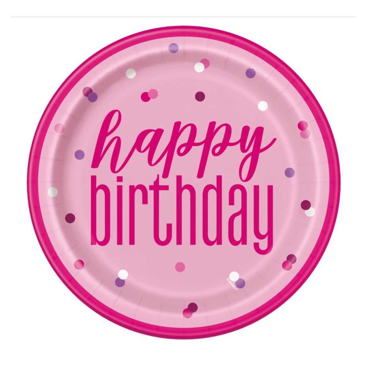 Pink Glitz Happy Birthday Plates