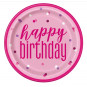 Pink Glitz Happy Birthday Plates