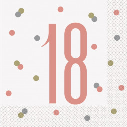 Rose Gold Glitz 18th Napkins