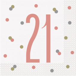 Rose Gold Glitz 21st Napkins