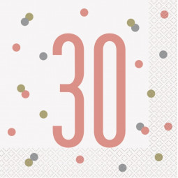 Rose Gold Glitz 30th Napkins
