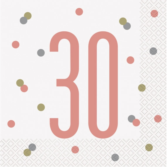 Rose Gold Glitz 30th Napkins