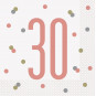 Rose Gold Glitz 30th Napkins